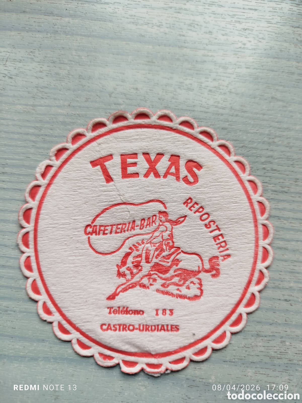 Collectionnisme Papier divers: posavasos -cafeteria texas-castro-urdiales cantabria