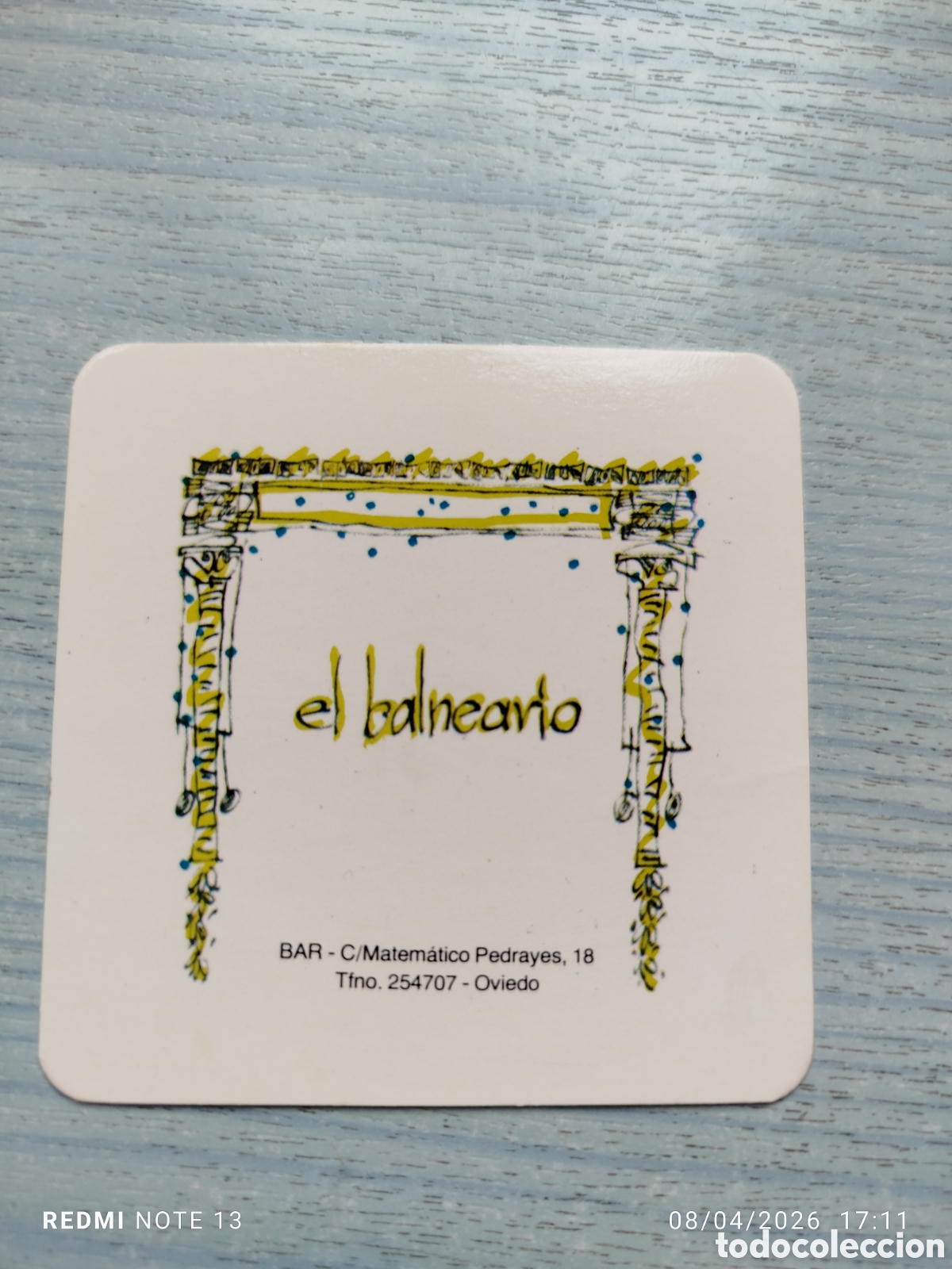 Otros Art&iacute;culos de Coleccionismo en Papel: posavasos -bar el balneario--oviedo