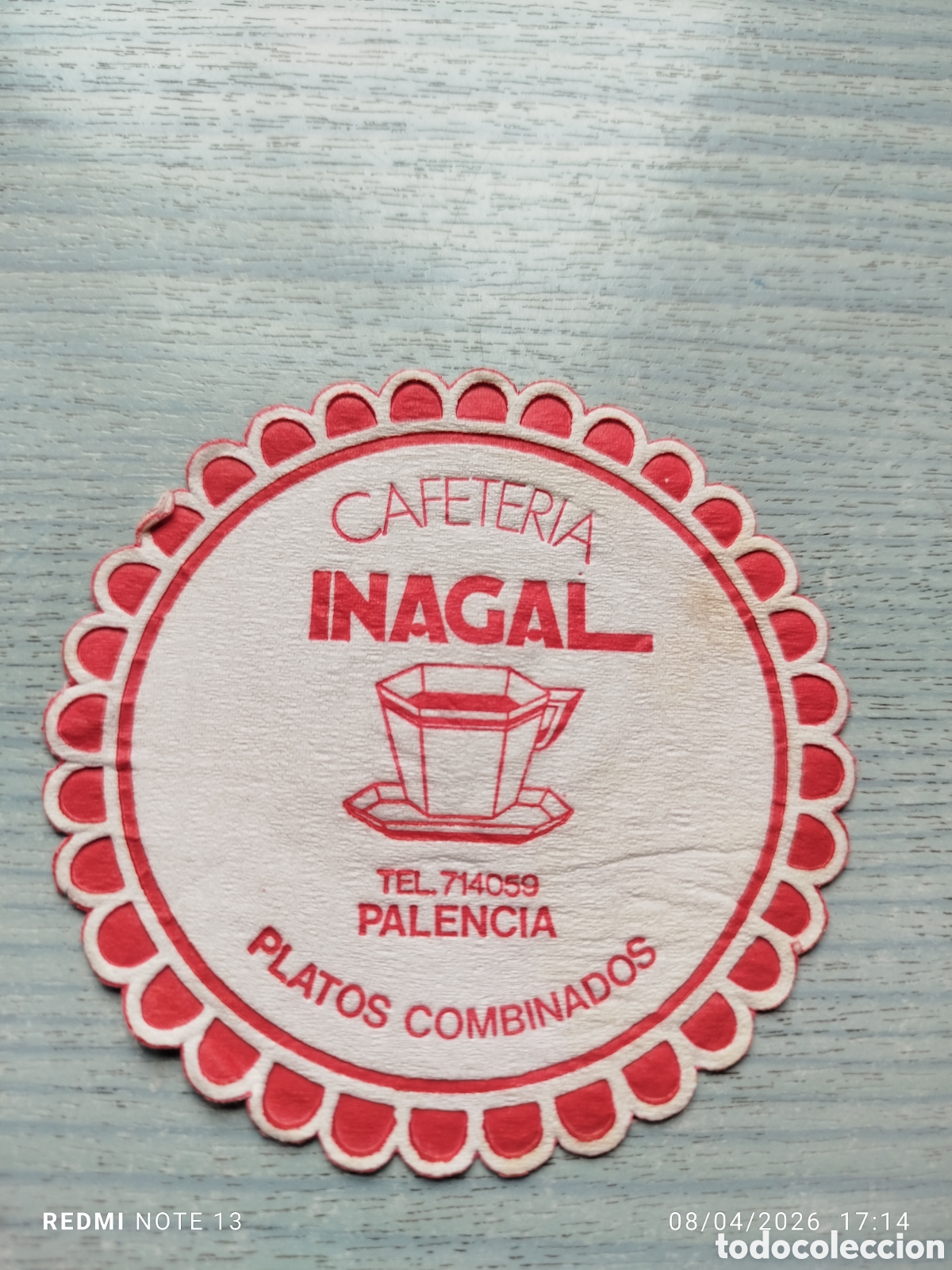 Otros Art&iacute;culos de Coleccionismo en Papel: posavasos cafeteria inagal palencia