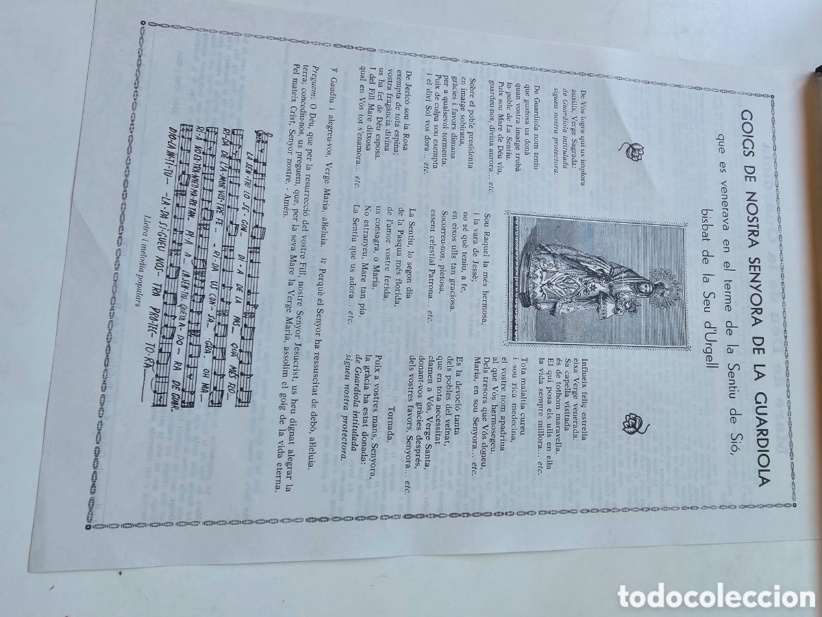 Otros Art&iacute;culos de Coleccionismo en Papel: Goigs Gozos a Nostra Senyora de la Guardiola Barcelona 1970 Joan Font i Rius