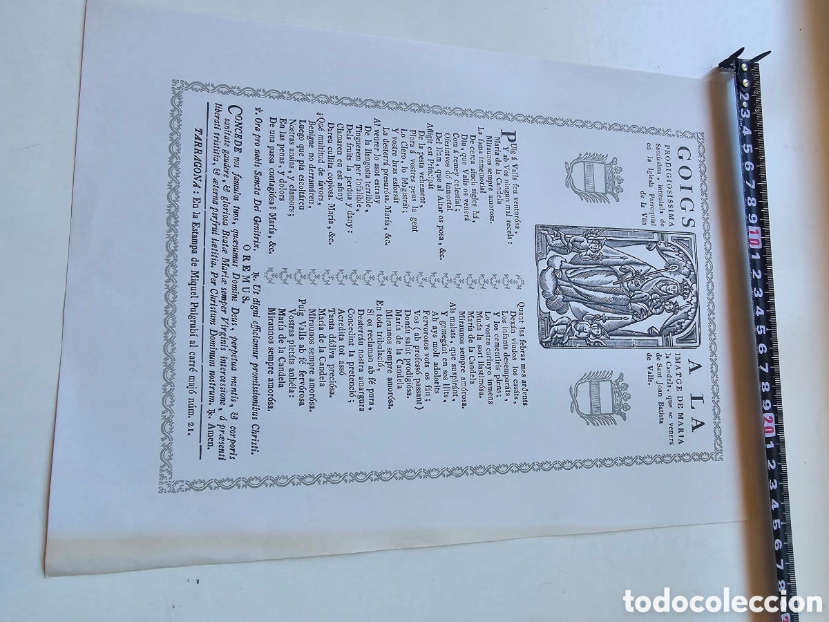 Otros Art&iacute;culos de Coleccionismo en Papel: Goigs Gozos a Maria Sant&iacute;ssima, Parr&ograve;quia Sant Joan Baptista Valls Tarragona