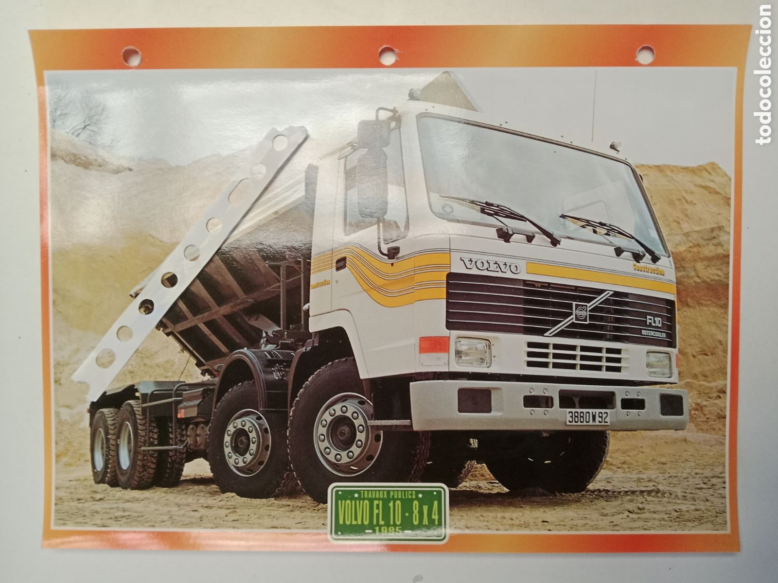 Otros Art&iacute;culos de Coleccionismo en Papel: Ficha cami&oacute;n Volvo FL 10
