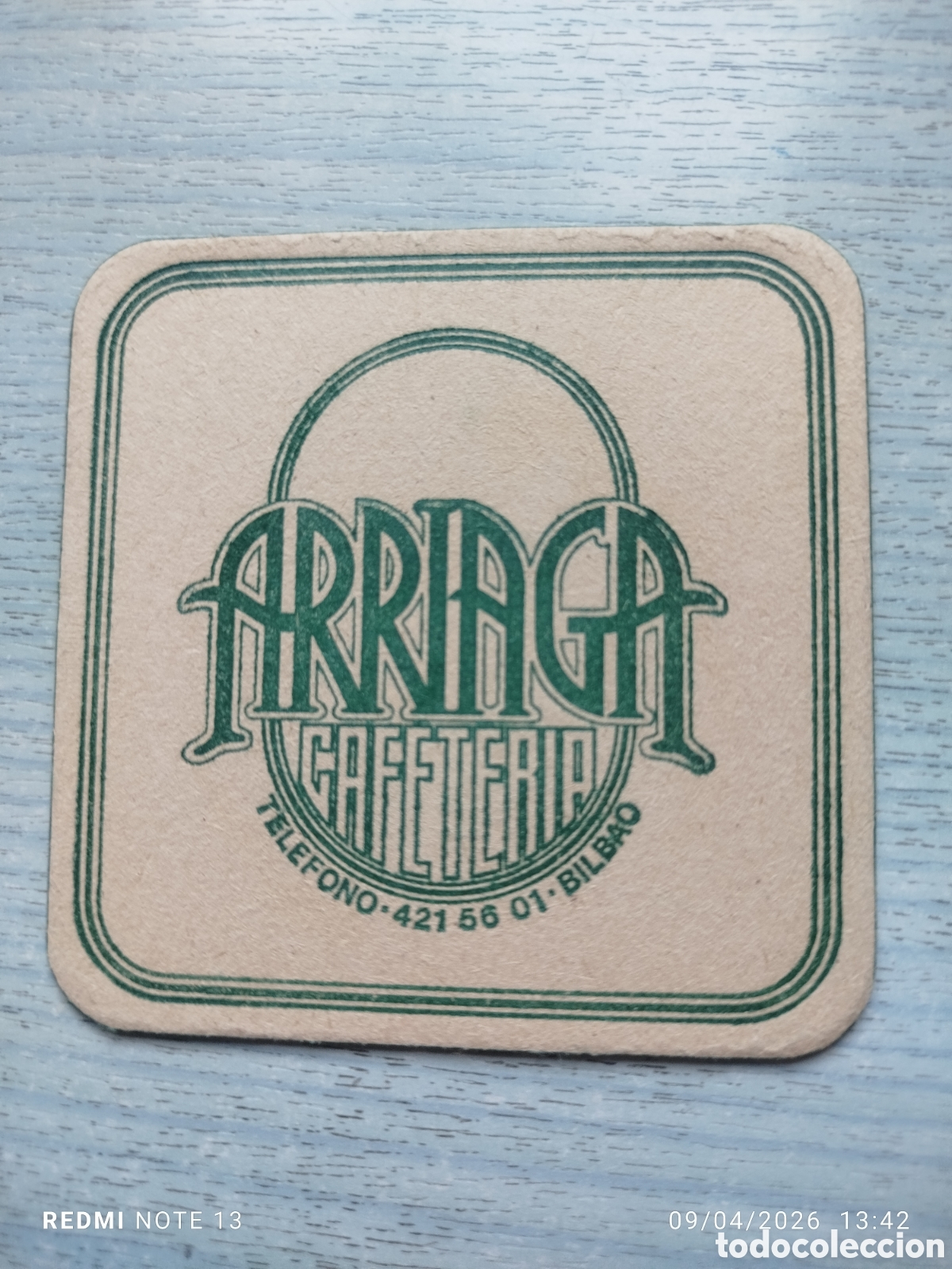 Otros Art&iacute;culos de Coleccionismo en Papel: posavasos -cafeteria arriaga-bilbao