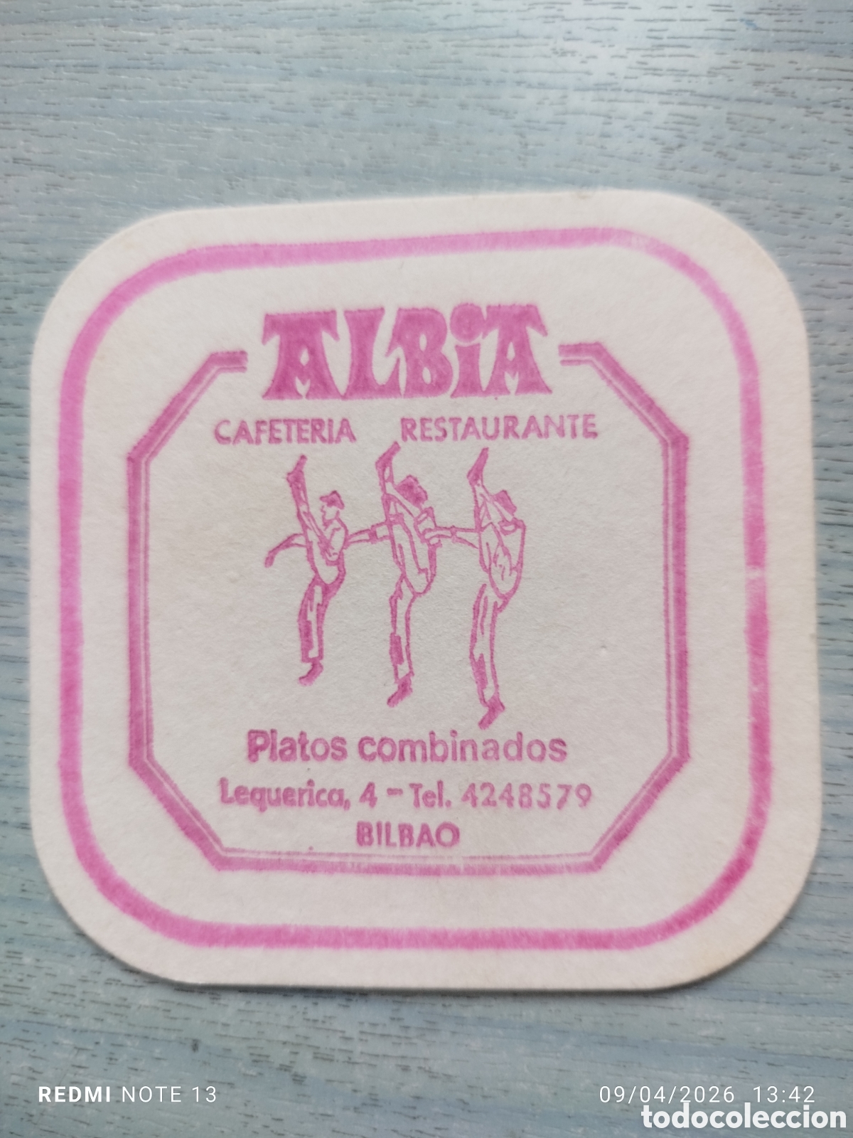 Otros Art&iacute;culos de Coleccionismo en Papel: posavasos -cafeteria albia--bilbao