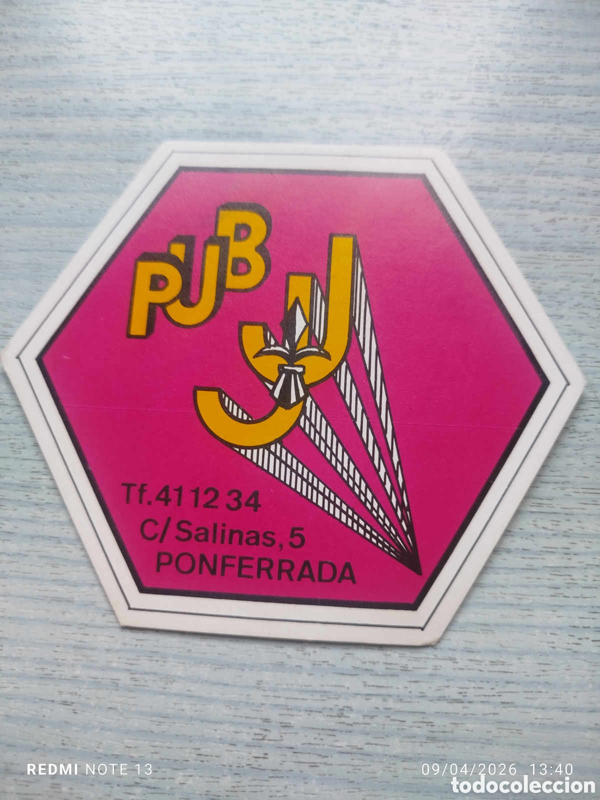 Otros Art&iacute;culos de Coleccionismo en Papel: posavasos -PUB JJ-PONFERRADA