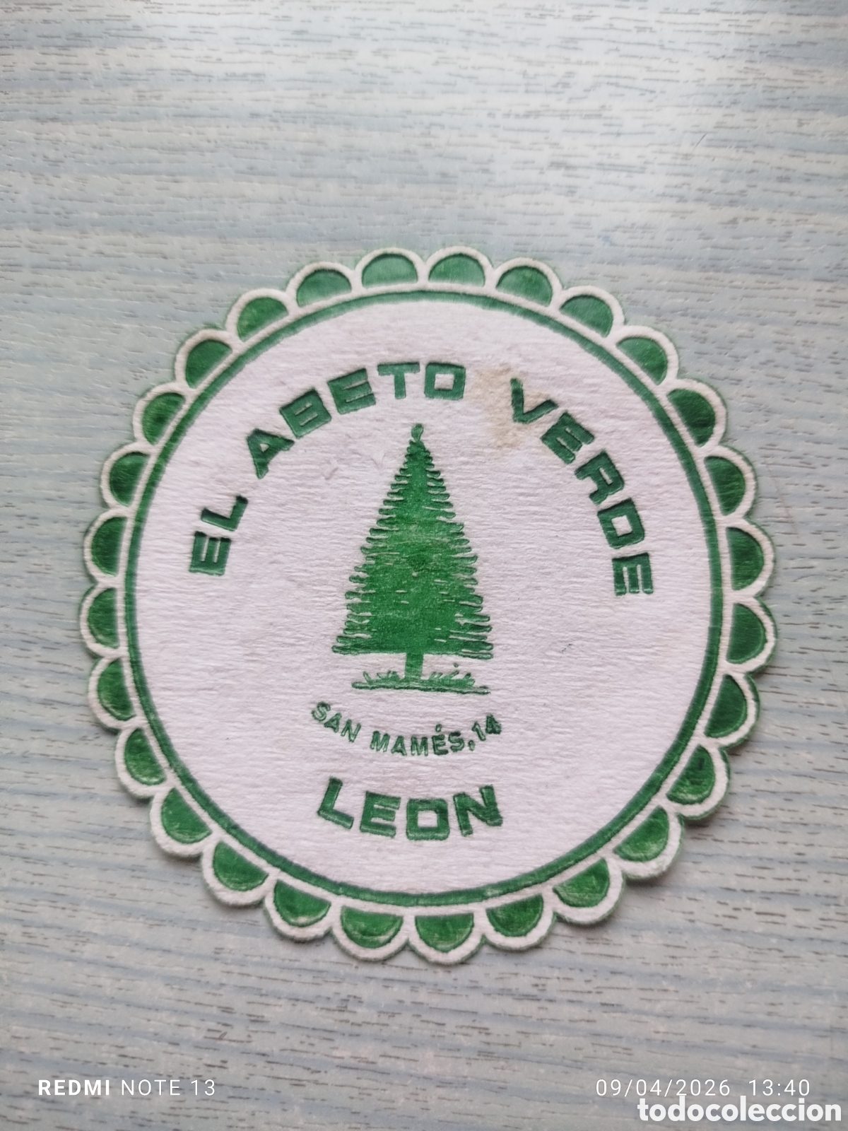 Otros Art&iacute;culos de Coleccionismo en Papel: posavasos -EL Abeto verde--LEON