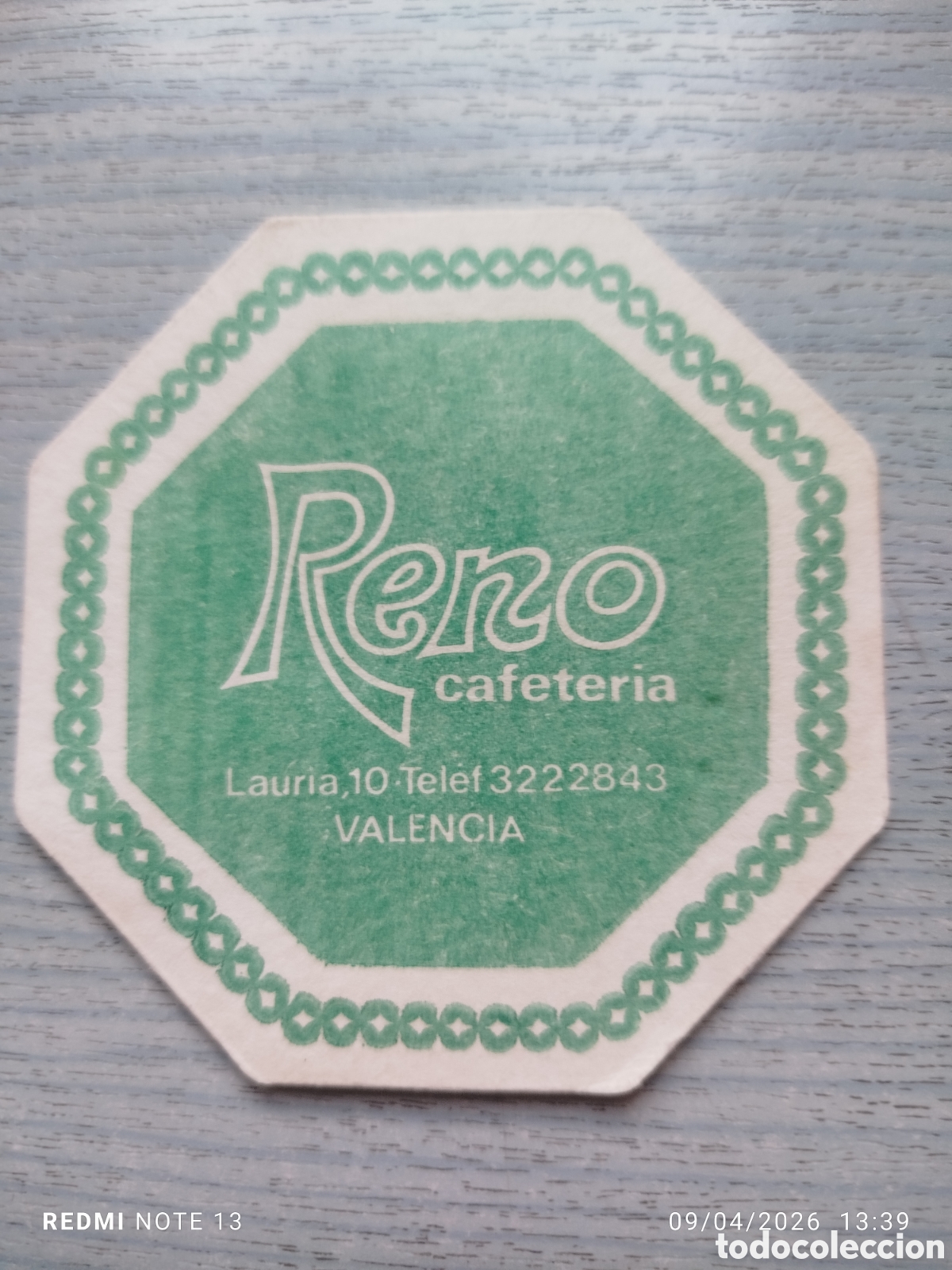 Otros Art&iacute;culos de Coleccionismo en Papel: posavasos- Cafeteria reno--VALENCIA