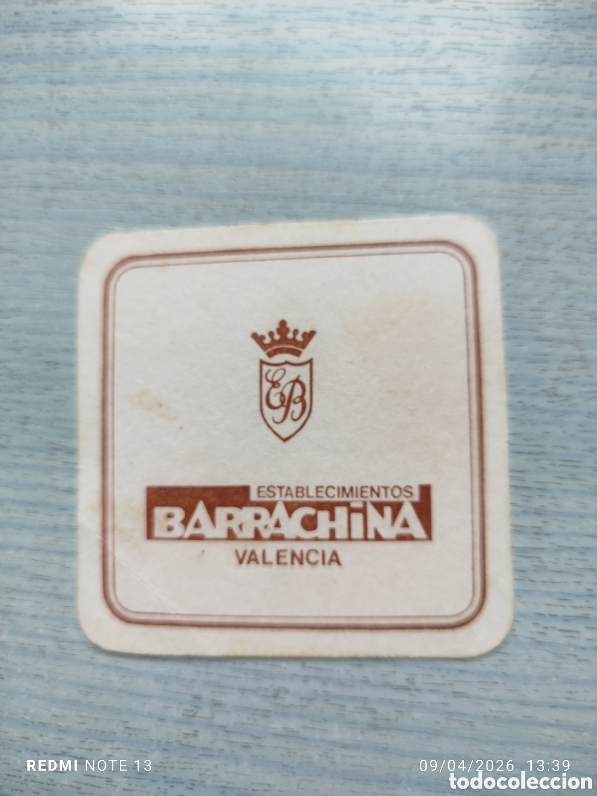 Outros artigos de papel: posavasos- BARRACHINA-VALENCIA