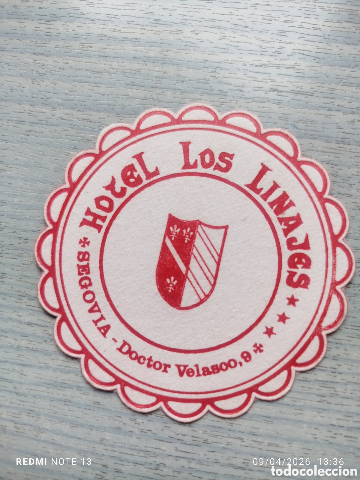 Otros Art&iacute;culos de Coleccionismo en Papel: posavasos-HOTEL LOS LINAJES-SEGOVIA