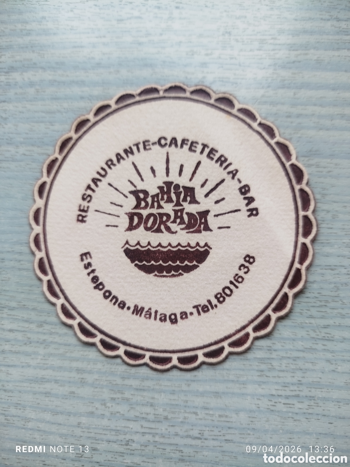 Otros Art&iacute;culos de Coleccionismo en Papel: posavasos-Cafeteria BAHIA DORADA-ESTEPONA