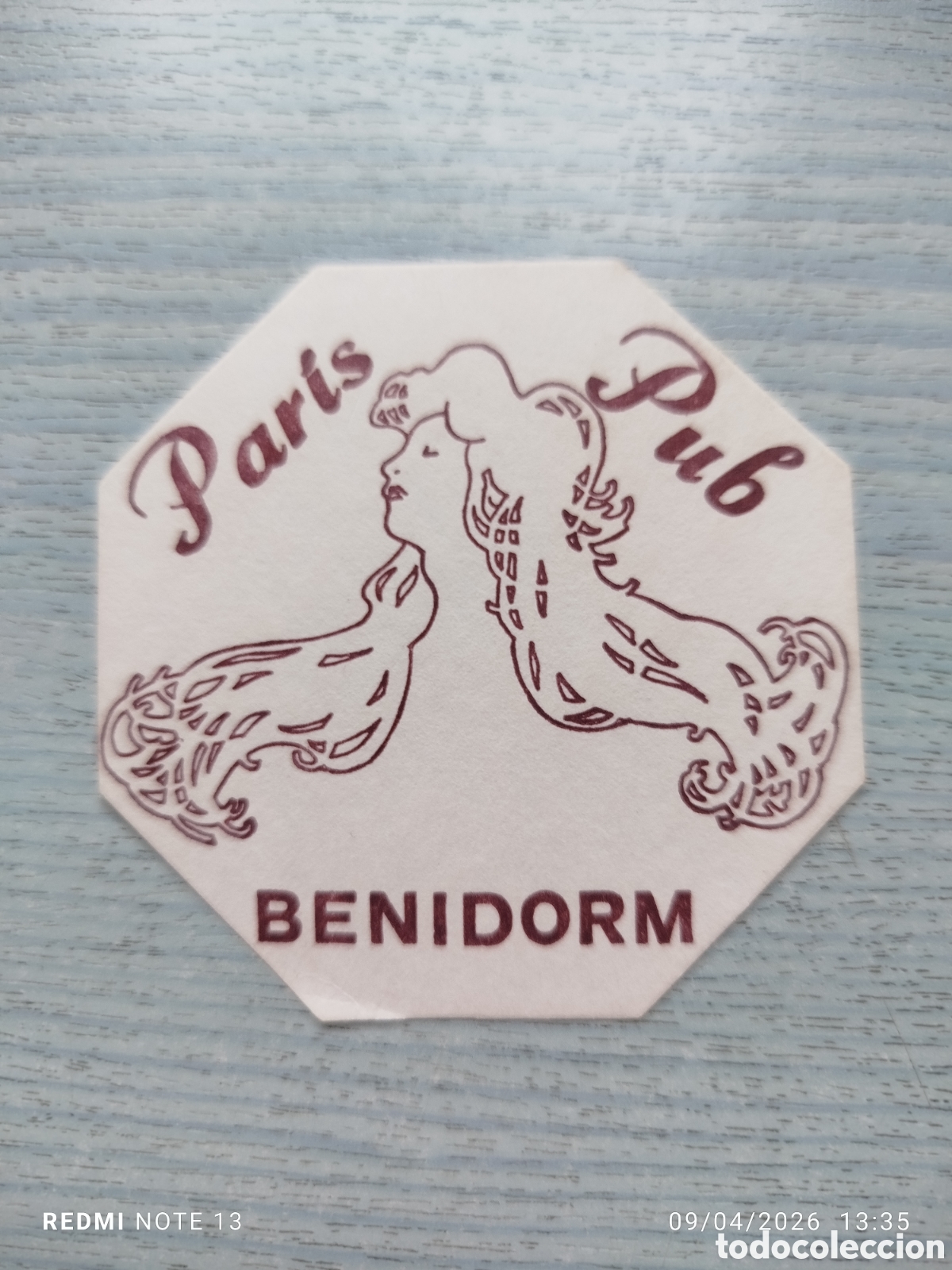 Otros Art&iacute;culos de Coleccionismo en Papel: posavasos-PUB PARIS-BENIDORM