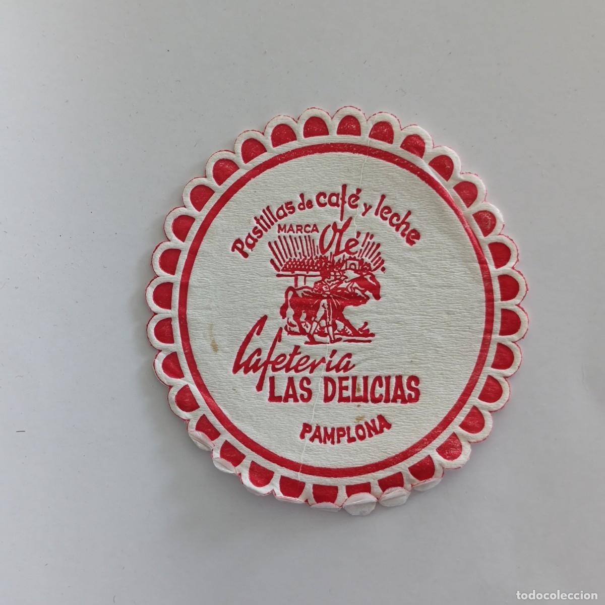 Otros Art&iacute;culos de Coleccionismo en Papel: POSAVASOS - NAVARRA NAFARROA / PAMPLONA - LAS DELICIAS CEFETERIA PASTILLAS CAFE Y LECHE OLE - TOROS
