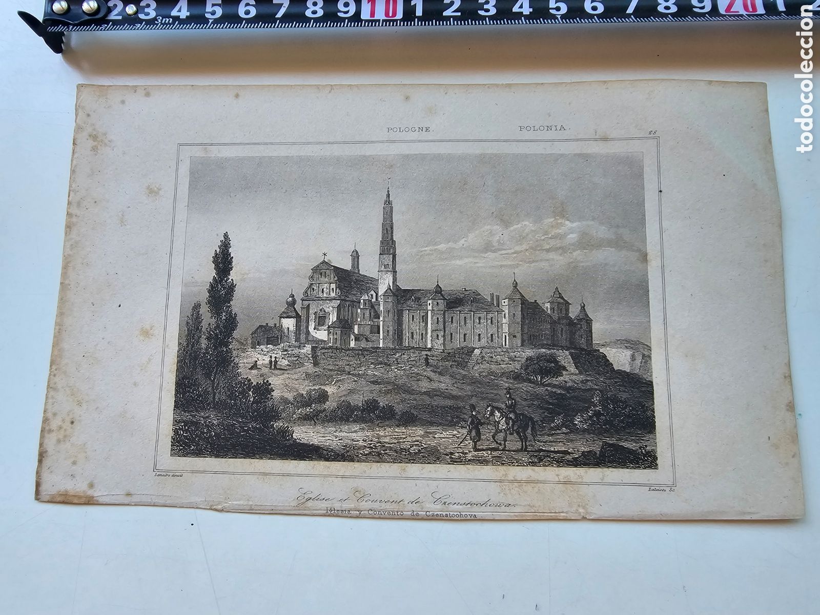 Collectionnisme Papier divers: ​Grabado Antiguo (c. 1840) - Monasterio de Jasna G&oacute;ra, Czestochowa (Polonia) - Lemaitre