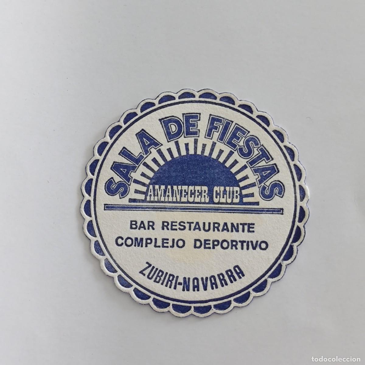 Otros Art&iacute;culos de Coleccionismo en Papel: POSAVASOS - NAVARRA NAFARROA- ZUBIRI - AMANECER CLUB SALA FIESTAS BAR RESTAURANTE COMPLEJO DEPORTIVO