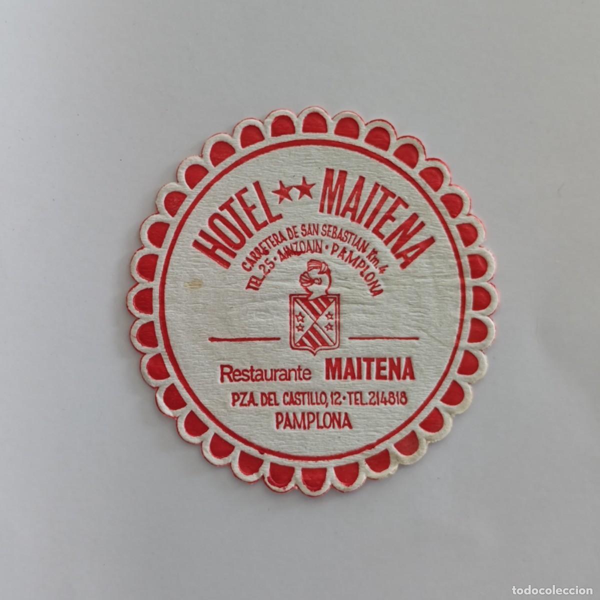 Otros Art&iacute;culos de Coleccionismo en Papel: POSAVASOS - NAVARRA NAFARROA / PAMPLONA - HOTEL MAITENA RESTAURANTE - HERALDICA