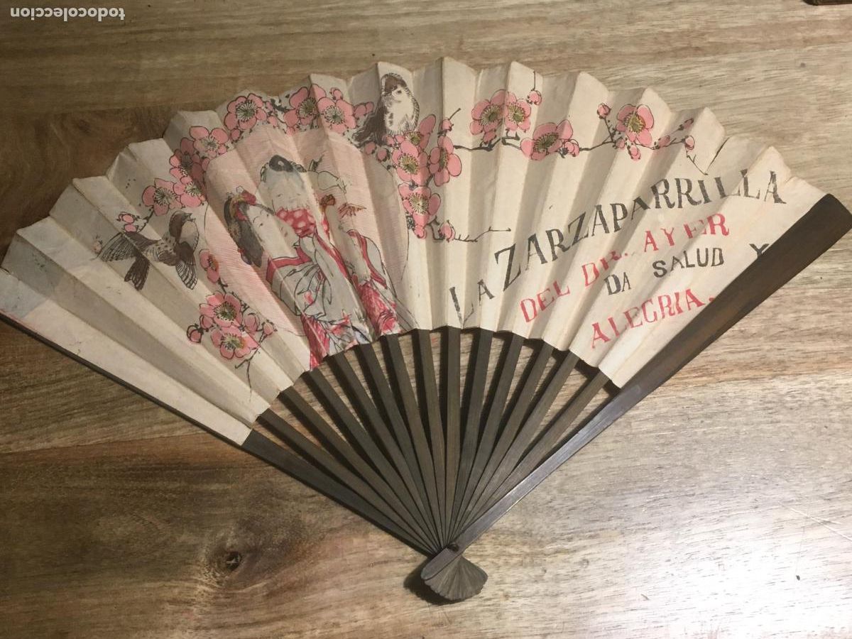 Otros Art&iacute;culos de Coleccionismo en Papel: zarzaparrila del doctor ayer abanico publicitario de papel original antiguo muy buen estado