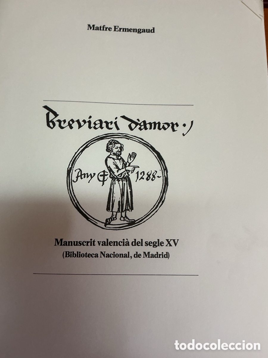 Otros Art&iacute;culos de Coleccionismo en Papel: &rdquo;Facs&iacute;mil Breviari d'Amor - Matfre Ermengaud - 2 Tomos - Gran Formato - Ilustrado&rdquo;.