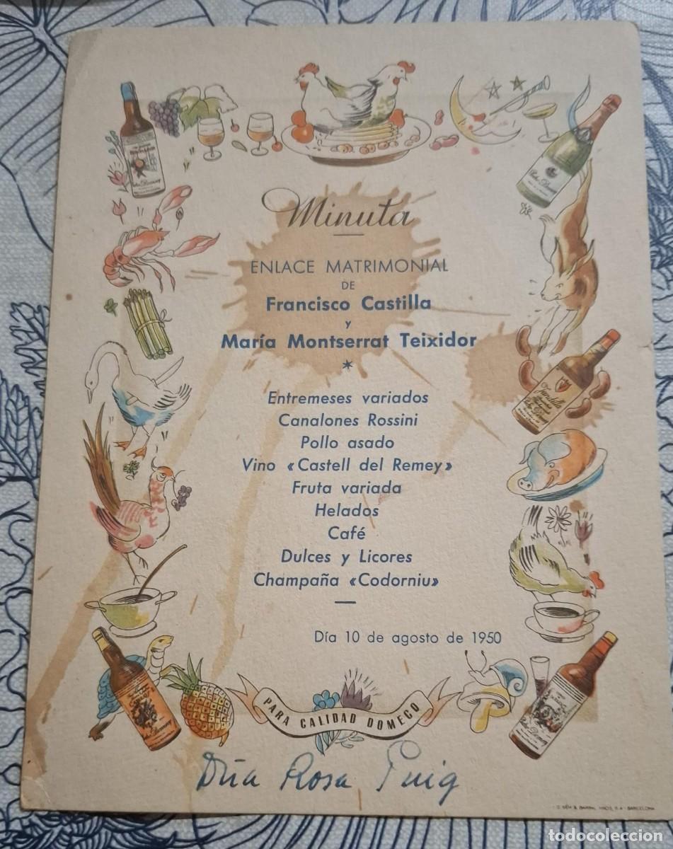 Otros Art&iacute;culos de Coleccionismo en Papel: MINUTA - ENLACE MATRIMONIAL 1.950