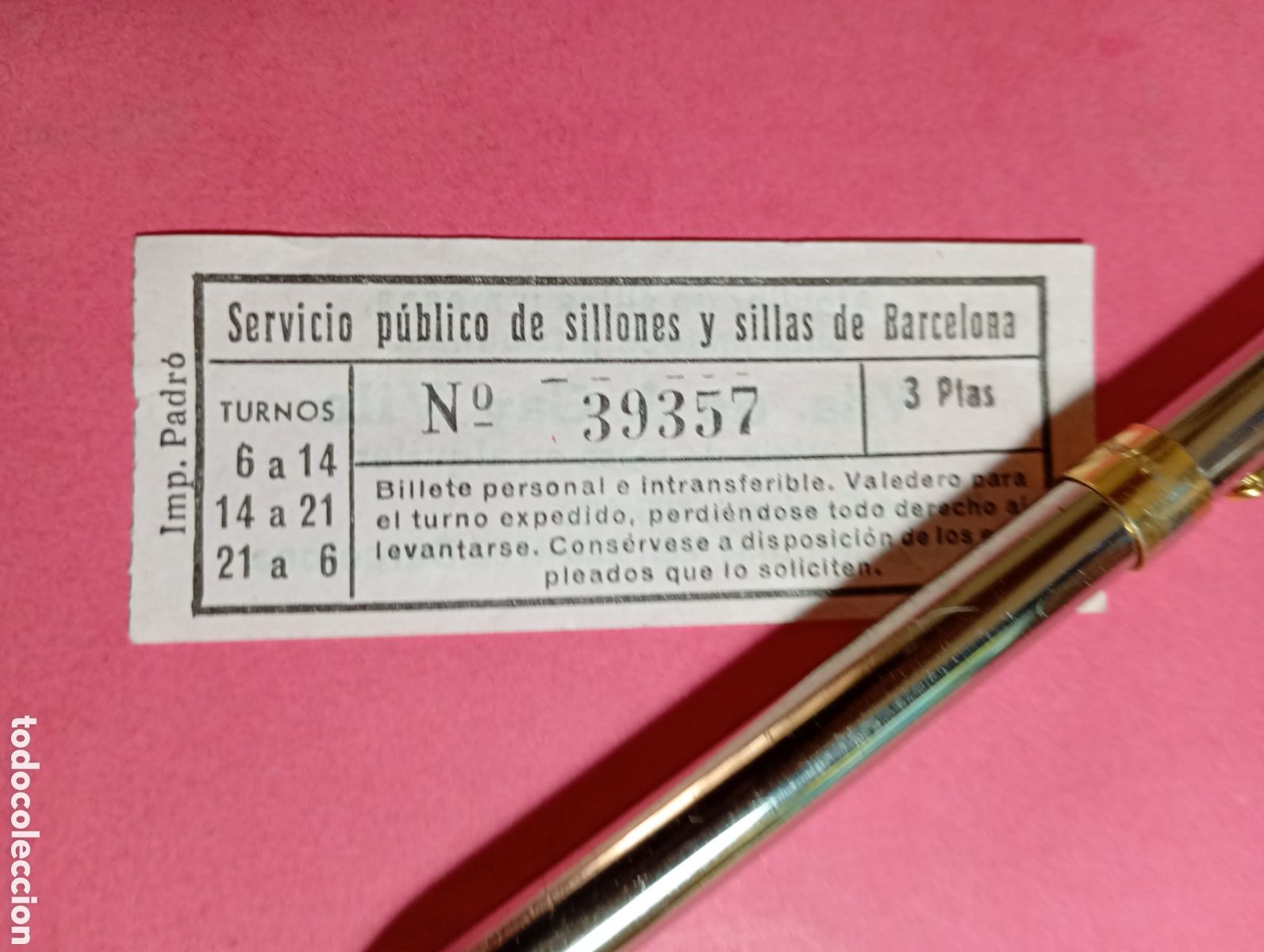 Otros Art&iacute;culos de Coleccionismo en Papel: barcelona servicio p&uacute;blico de sillones y sillas - vda. de j. gay vila - alquiler sillas mesas etc.