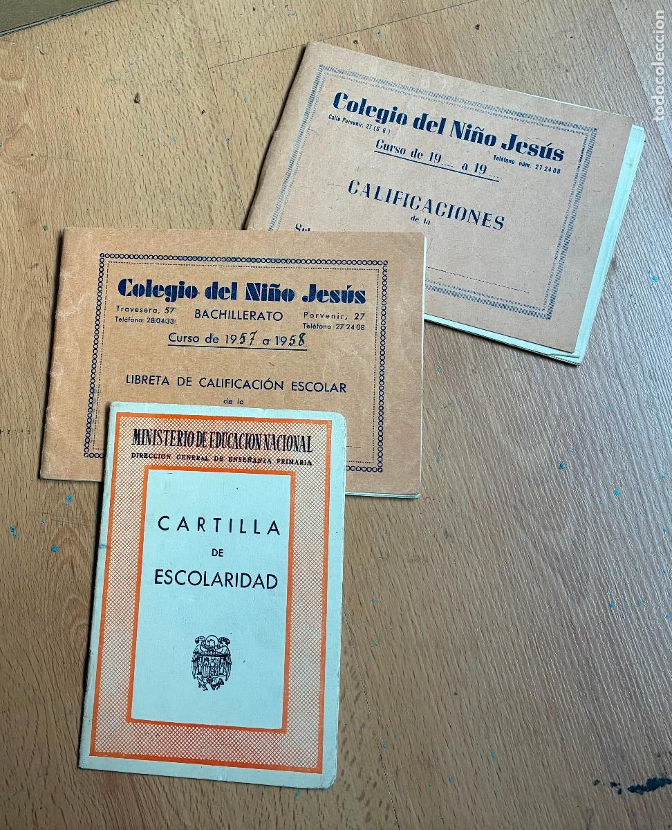 Otros Art&iacute;culos de Coleccionismo en Papel: LOTE DE CARTILLAS DE CALIFICADION Y CARTILLA DE ESCOLARIDAD, COLEGIO NI&Ntilde;O JESUS BARCELONA A&Ntilde;OS 50
