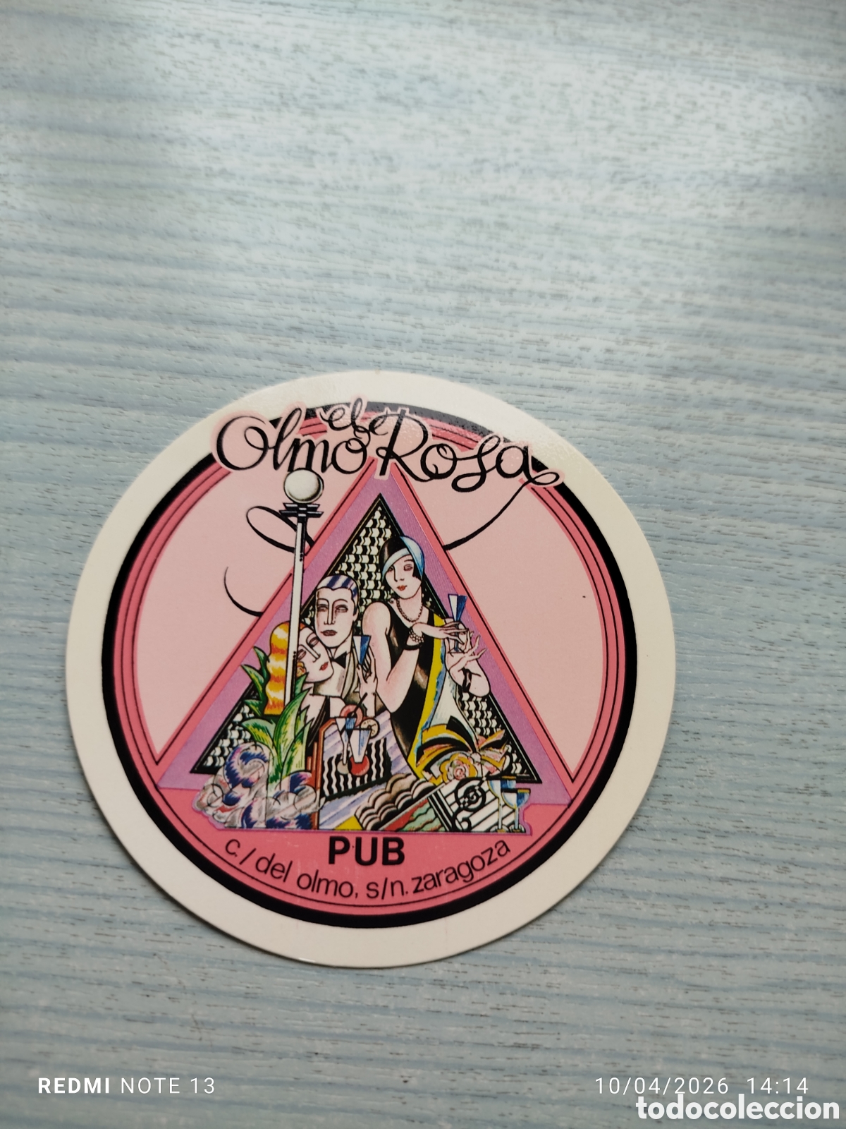 Otros Art&iacute;culos de Coleccionismo en Papel: posavasos -pub el olmo rosa-ZARAGOZA-