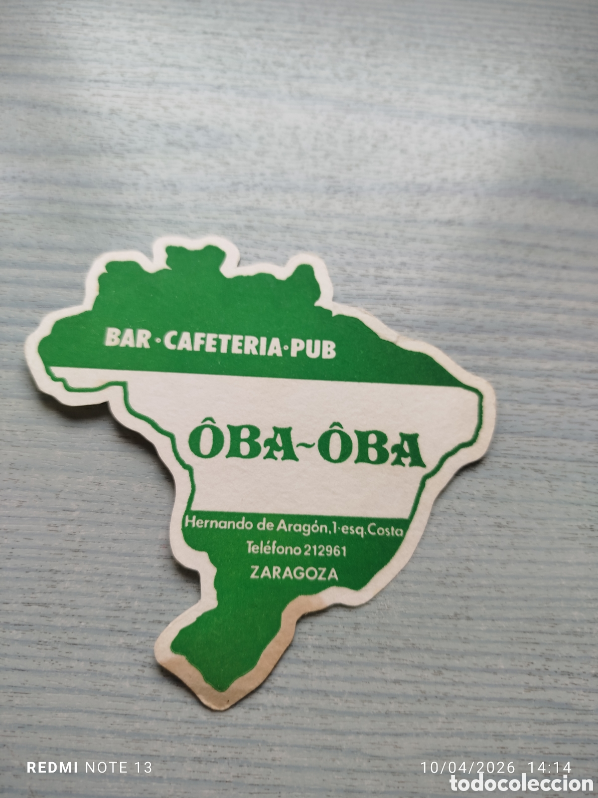 Otros Art&iacute;culos de Coleccionismo en Papel: posavasos -cafeteria OBA-OBA-ZARAGOZA-