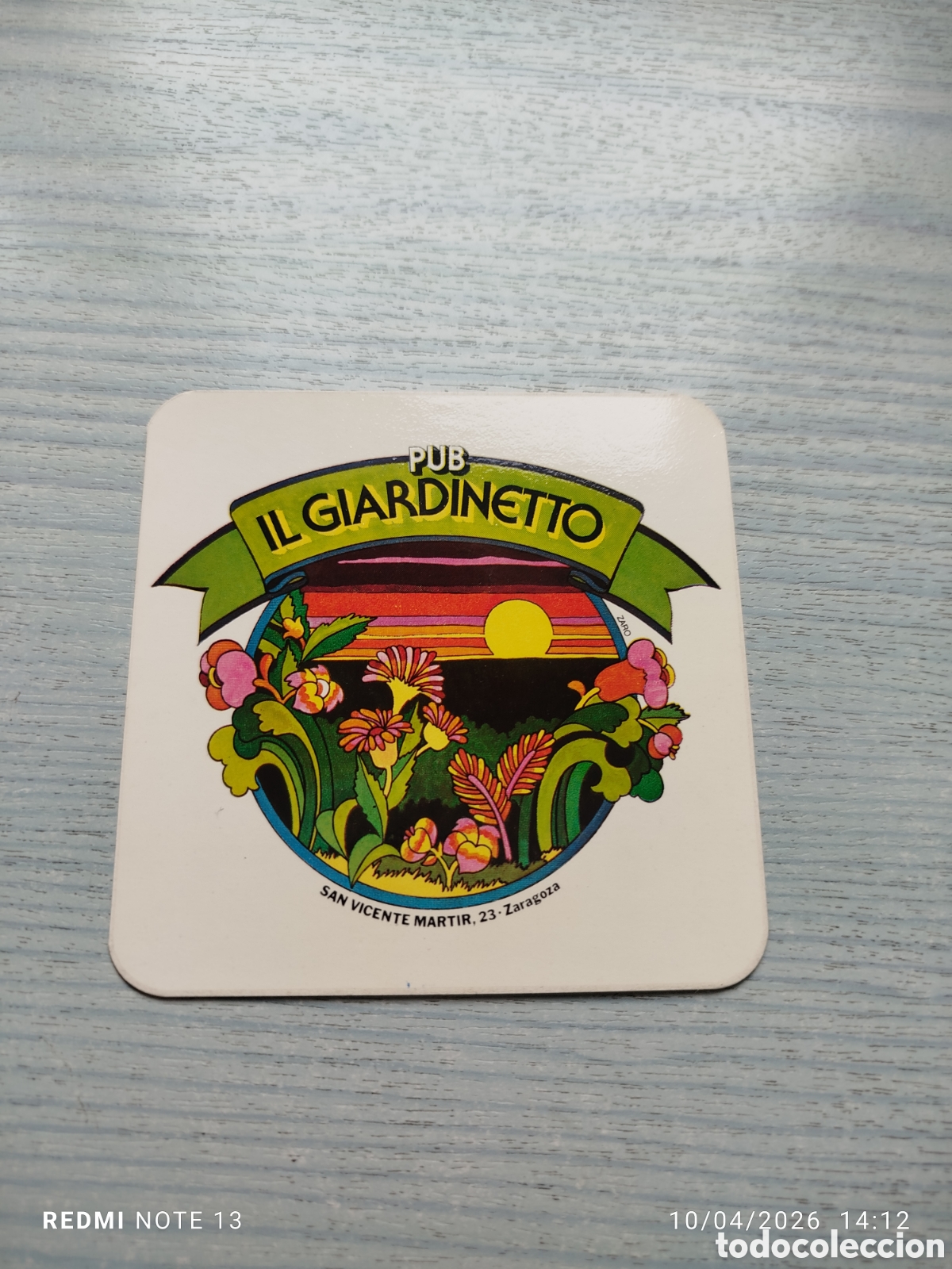 Otros Art&iacute;culos de Coleccionismo en Papel: posavasos-PUB il giardinetto-ZARAGOZA-