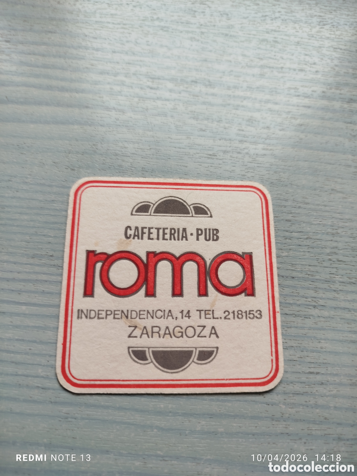 Sammelleidenschaft Andere Papierartikel: posavasos-cafeteria ROMA--ZARAGOZA
