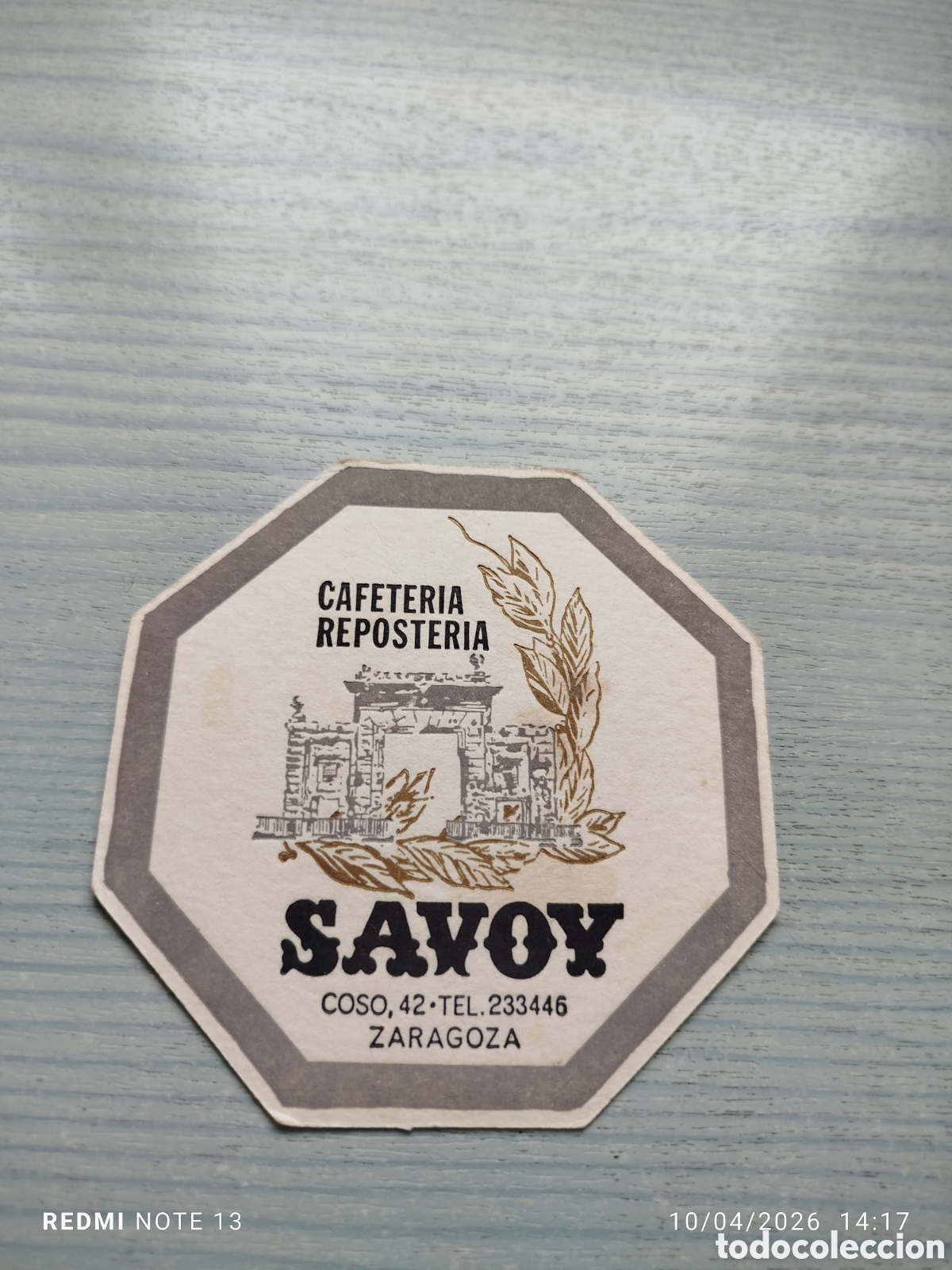 Sammelleidenschaft Andere Papierartikel: posavasos -cafeteria savoy-ZARAGOZA-