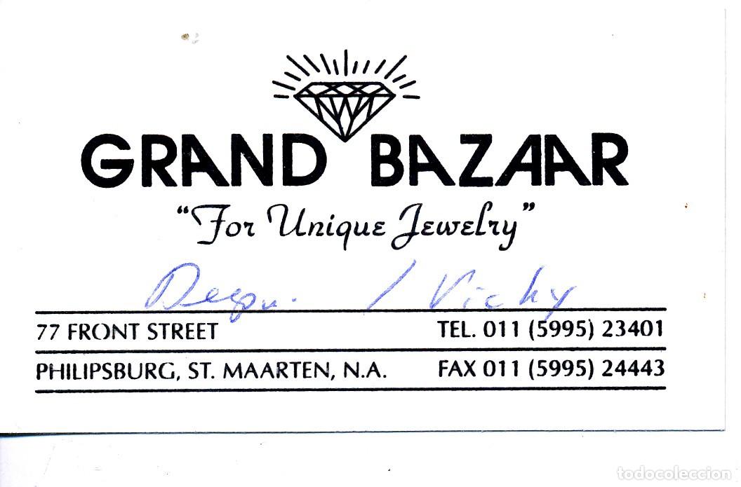 Otros Art&iacute;culos de Coleccionismo en Papel: Tarjeta presentaci&oacute;n de una joyer&iacute;a Philipsburg, St. Maarten (San Mart&iacute;n), Antillas Neerlandesas