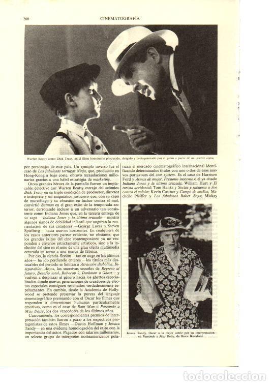 Otros art&iacute;culos de coleccionismo en papel: LAMINA ESPASA 38636: Warren Beatty en Dick Tracy y Jessica Tandy - Varios