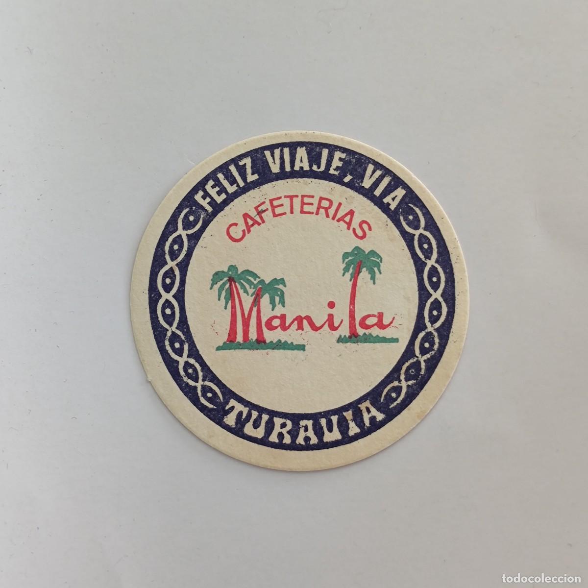 Otros Art&iacute;culos de Coleccionismo en Papel: POSAVASOS - MADRID - MANILA CAFETERIAS / TURAVIA - 1982 - PALMERA FLORA
