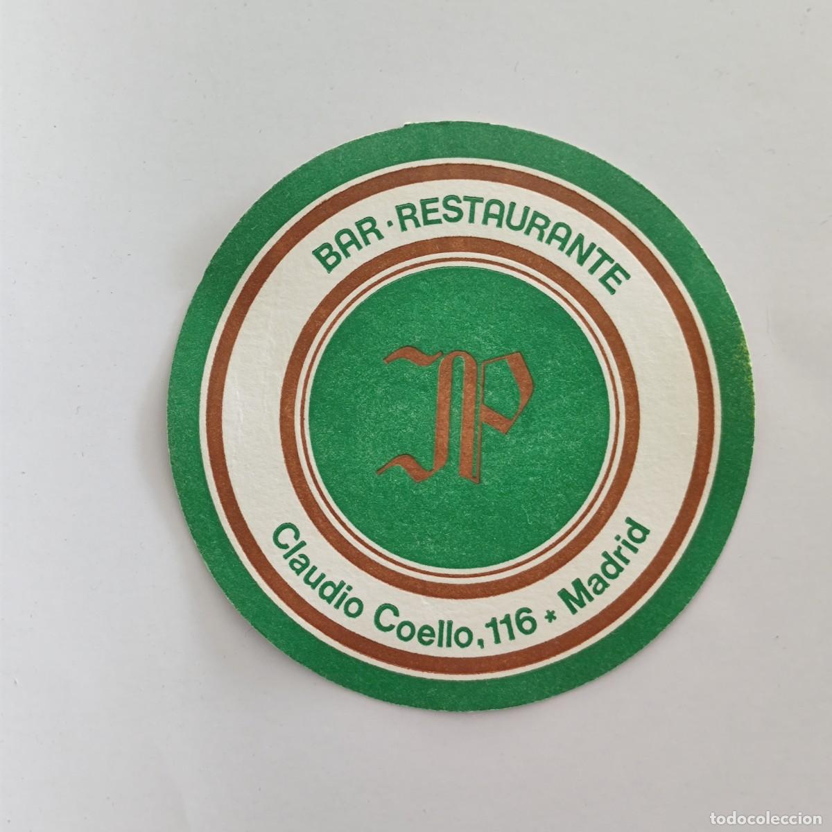 Otros Art&iacute;culos de Coleccionismo en Papel: POSAVASOS - MADRID - JNP ? BAR RESTAURANTE CLAUDIO COELLO 116 - 1983