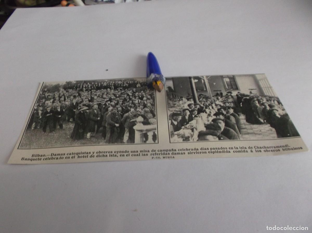 Otros Art&iacute;culos de Coleccionismo en Papel: RECORTE A&Ntilde;O 1910(BILBAO)DMAS CATEQUISTAS Y OBREROS EN MISA DE CAMPA&Ntilde;A EN LA ISLA DE CHACHARRAMENDI