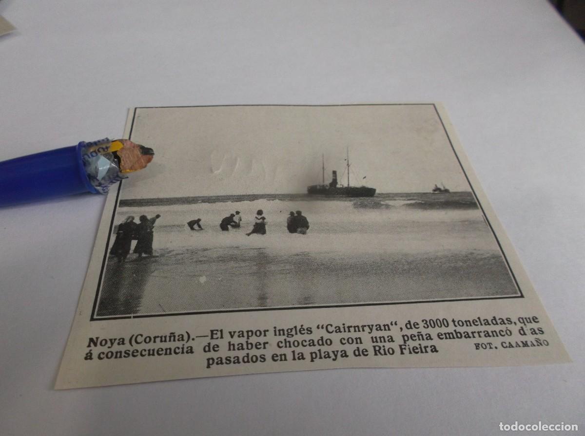 Otros Art&iacute;culos de Coleccionismo en Papel: RECORTE A&Ntilde;O 1910.- NOYA(CORU&Ntilde;A)EL VAPOR INGL&Eacute;S CAIRNRYAN CHOC&Oacute; CON UNA PE&Ntilde;A PLAYA RIO FIEIRA