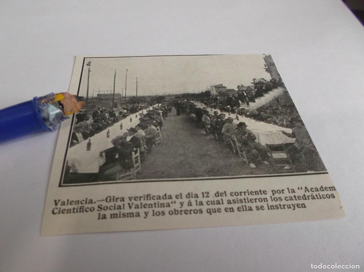 Otros Art&iacute;culos de Coleccionismo en Papel: RECORTE A&Ntilde;O 1910(VALENCIA)GIRA VERIFICADA POR ACADEMIA CIENTIFICO SOCIAL VALENTINA