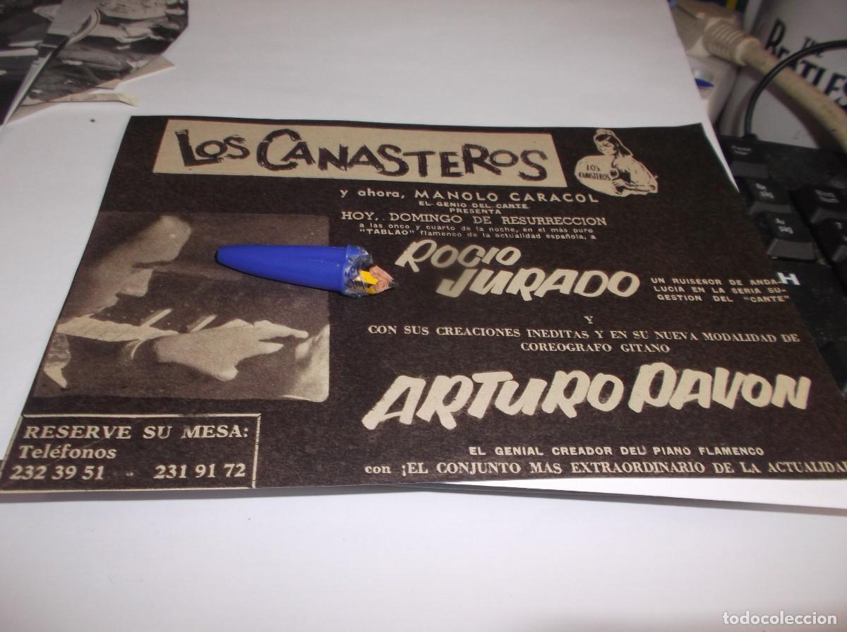 Otros Art&iacute;culos de Coleccionismo en Papel: RECORTE A&Ntilde;O 1964(MADRID)LOS CANASTEROS TABLAO MANOLO CARACOL,PRESENTA &Aacute; ROC&Iacute;O JURADO Y ARTURO PAV&Oacute;N