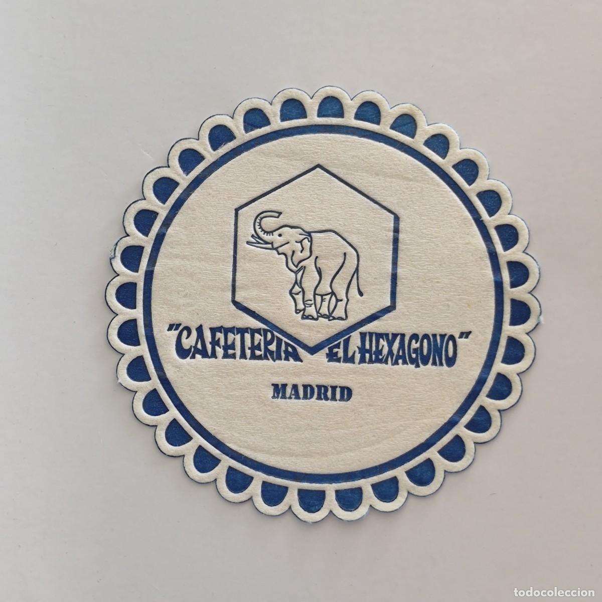 Otros Art&iacute;culos de Coleccionismo en Papel: POSAVASOS - MADRID - EL HEXAGONO CAFETERIA - 1983 - ELEFANTE FAUNA