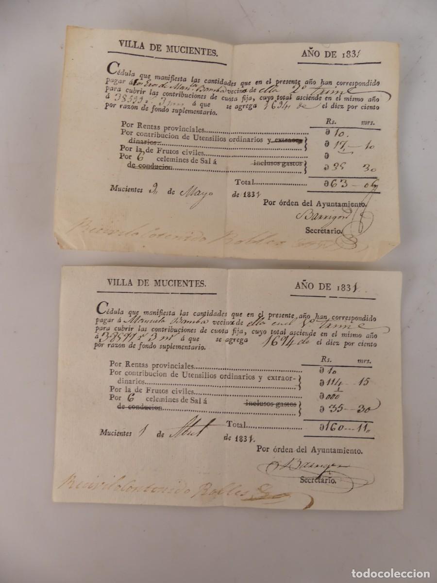 Otros Art&iacute;culos de Coleccionismo en Papel: CONJUNTO DE 2 ANTIGUAS CEDULAS A&Ntilde;O 1831