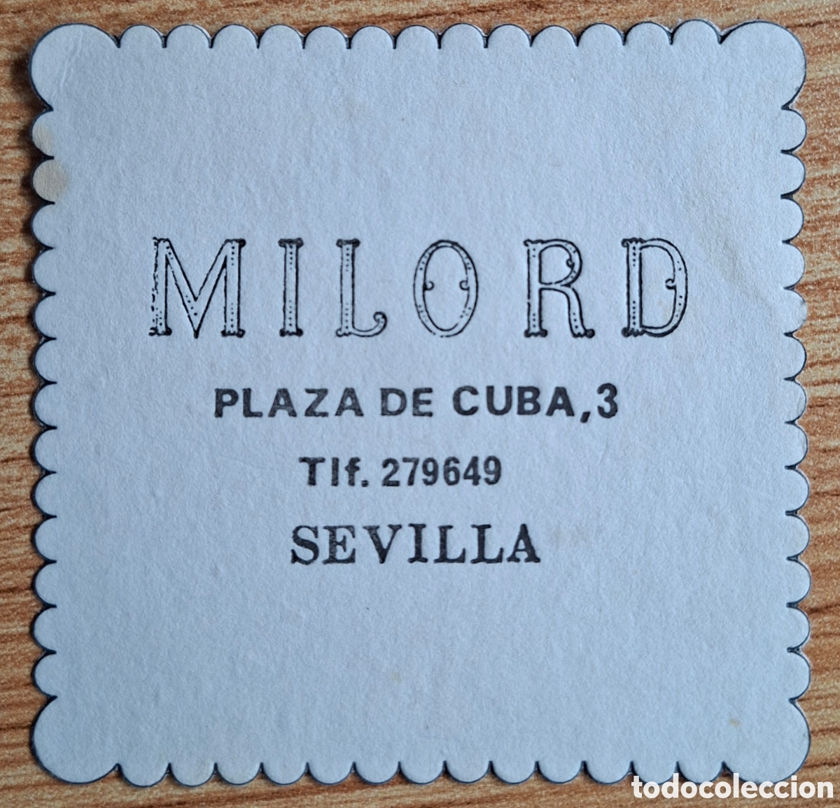 Otros Art&iacute;culos de Coleccionismo en Papel: Posavasos Milord - Sevilla