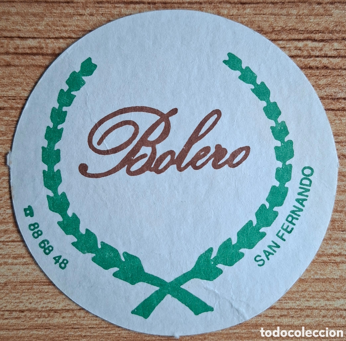 Otros Art&iacute;culos de Coleccionismo en Papel: Posavasos Bolero - San Fernando (C&aacute;diz)