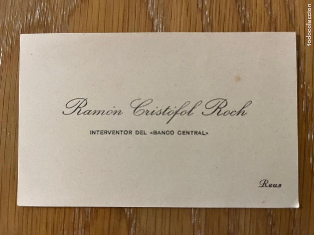 Otros Art&iacute;culos de Coleccionismo en Papel: tarjeta Salvador Prius Marca director sucursal Banco Central Reus a&ntilde;os 30