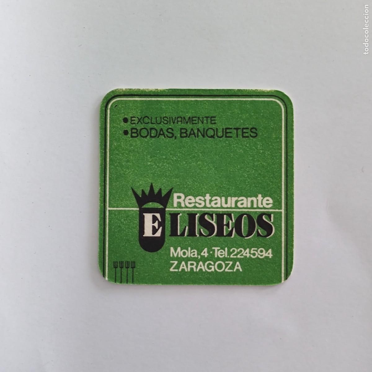 Otros Art&iacute;culos de Coleccionismo en Papel: POSAVASOS - ZARAGOZA - ELISEOS RESTAURANTE BODAS BANQUETES - 1983