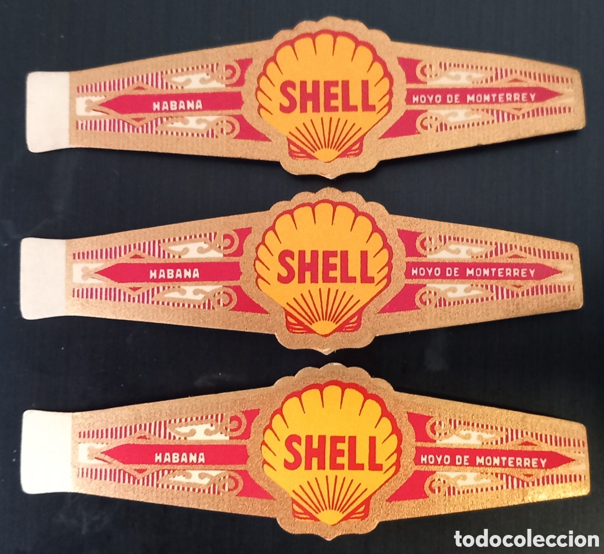 Otros Art&iacute;culos de Coleccionismo en Papel: Vitolas Cubanas. 6 vitolas de Hoyo de Monterrey dedicadas a la SHELL.