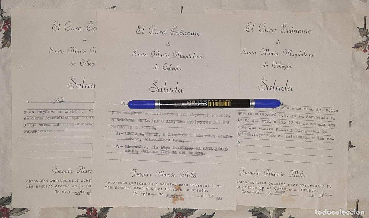 Otros Art&iacute;culos de Coleccionismo en Papel: COMUNICADO DE LA COMISI&Oacute;N PRO-ASILO Y HOSPITAL DE LA REAL PIEDAD CEHEGIN 1963