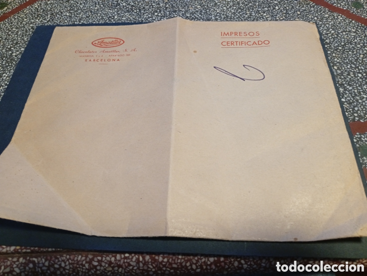 Otros Art&iacute;culos de Coleccionismo en Papel: Sobre Amatller, chocolates Amatller, Barcelona