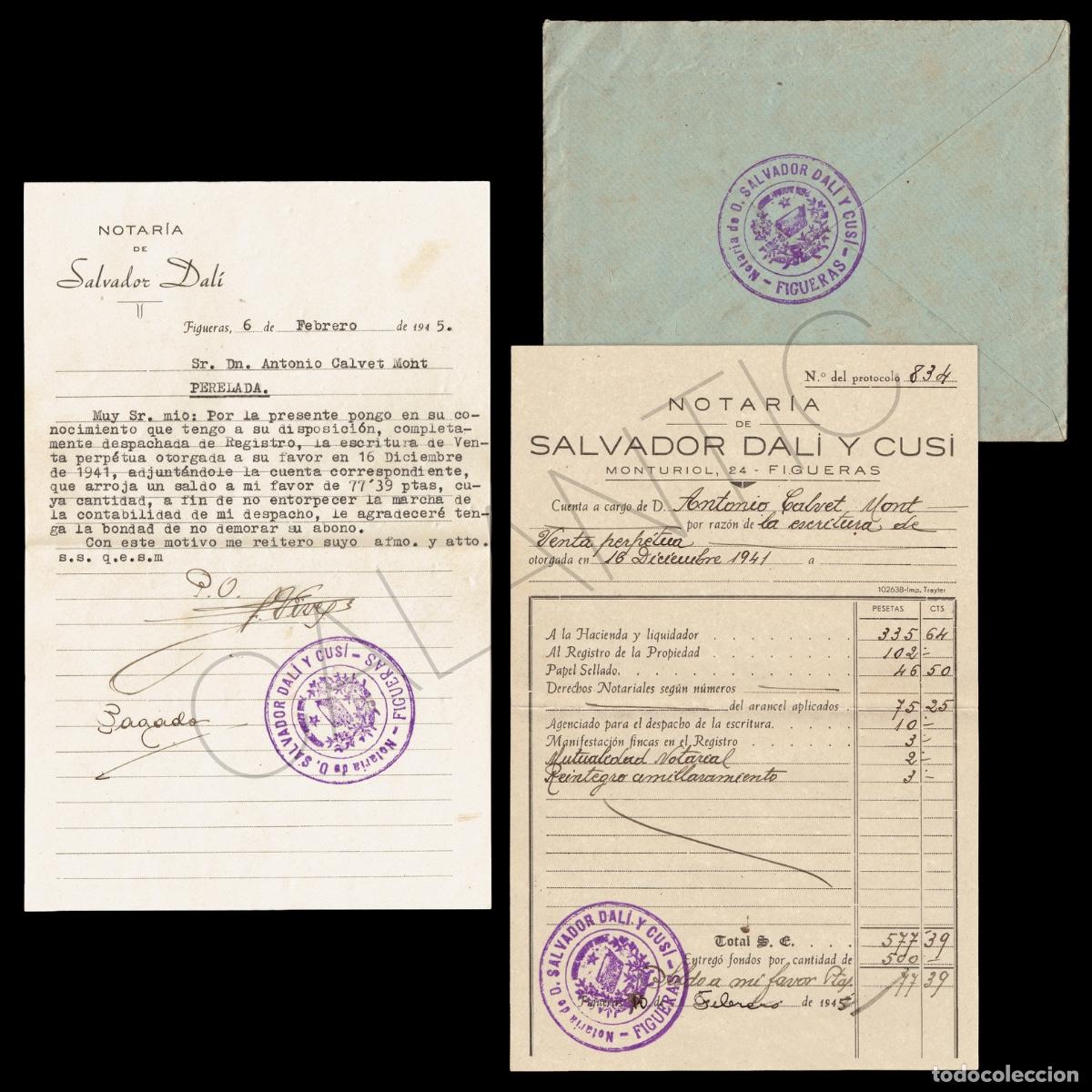 Otros Art&iacute;culos de Coleccionismo en Papel: Documentos Notar&iacute;a Salvador Dal&iacute; y Cus&iacute; &ndash; Figueres &ndash; Peralada &ndash; 1942