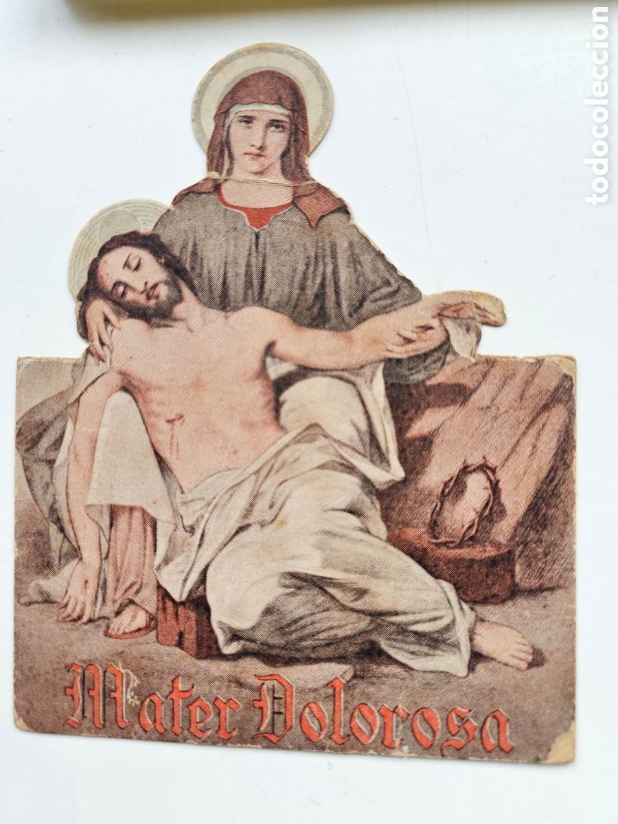 Otros Art&iacute;culos de Coleccionismo en Papel: Antigua Estampa Ben&eacute;fica Cruz Roja Barcelona - Mater Dolorosa - A&ntilde;os 40/50 - 1 Peseta