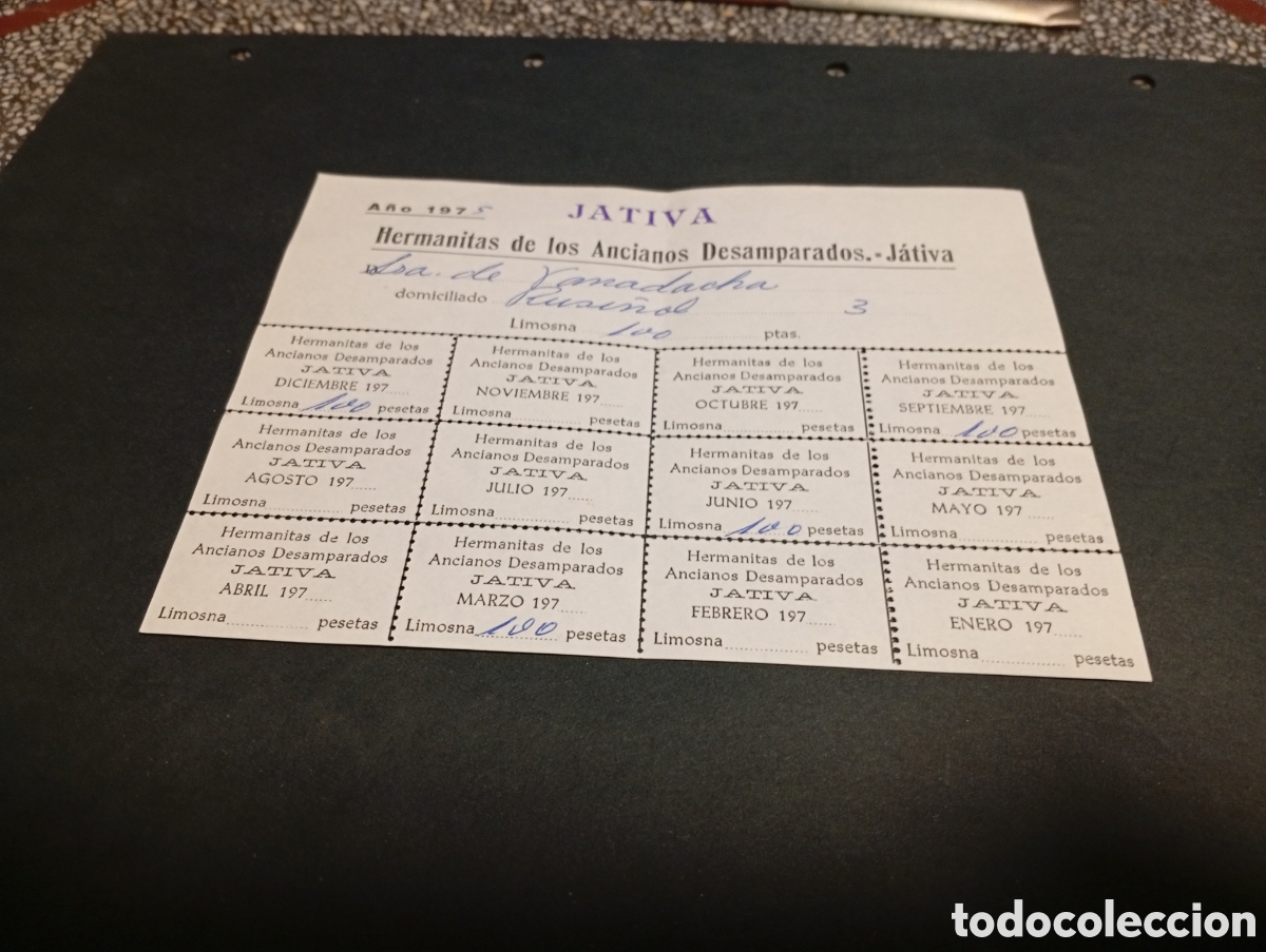 Otros Art&iacute;culos de Coleccionismo en Papel: Papel hermanitas de los ancianos desamparados, J&Aacute;TIVA 1975