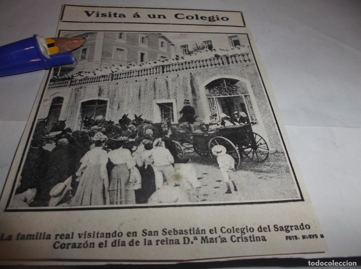 Otros Art&iacute;culos de Coleccionismo en Papel: RECORTE 1906(SAN SEBASTI&Aacute;N)LA FAMILIA REAL VISITANDO EL COLEGIO DEL SAGRADO CORAZ&Oacute;N